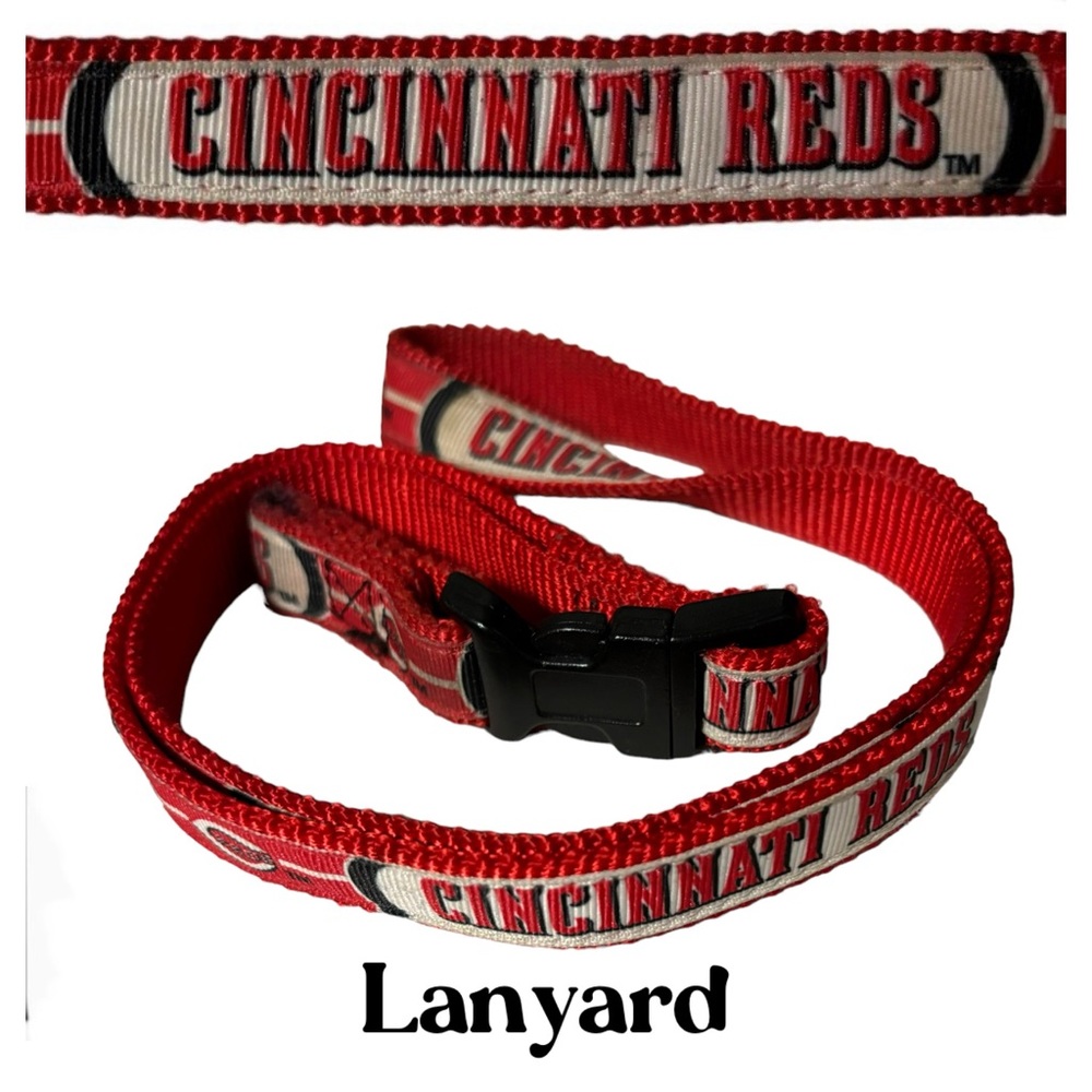 CINCINNATI REDS LOGO LANYARD DETACHABLE BUCKLE RED WHITE